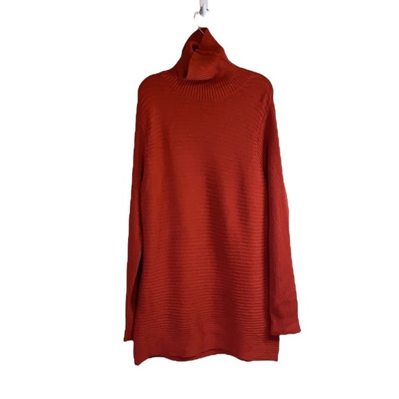NWT Devotion by Cyrus Rust Ottoman Rib Knit Turtle Neck Tunic Sweater Small - Picture 3 of 10